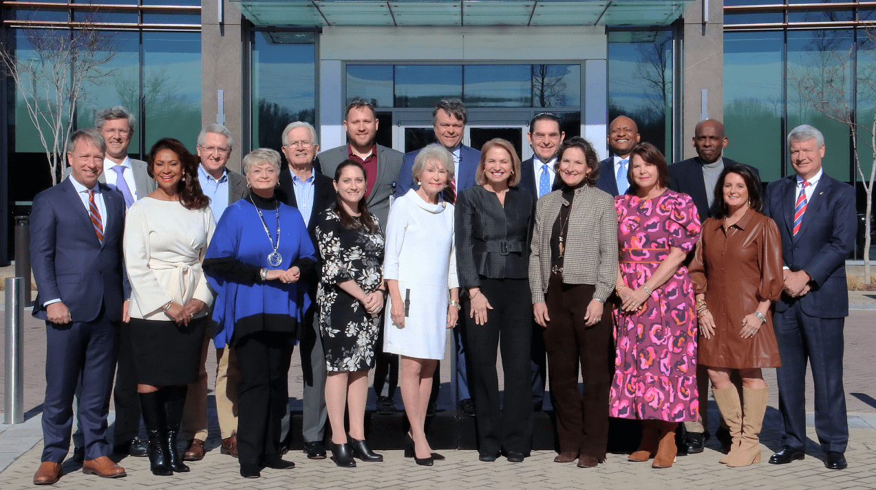 Bon Secours St. Francis Foundation board members gather on the steps.
