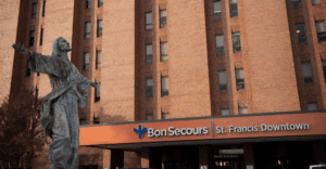 Exterior of St Francis Downtown in Greenville, SC.