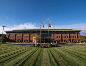 The exterior of Mercy Health Tiffin Hospital in Tiffin, OH.