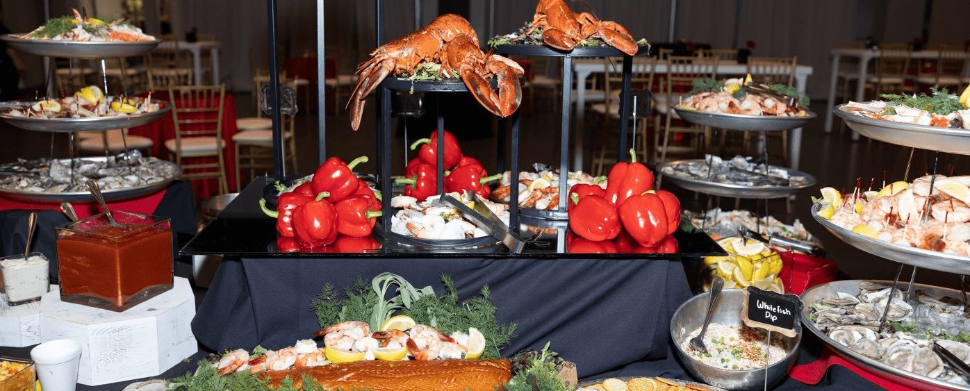 A fancy spread of seafood and shellfish at the 2023 Red Door Gala in Lima, OH.