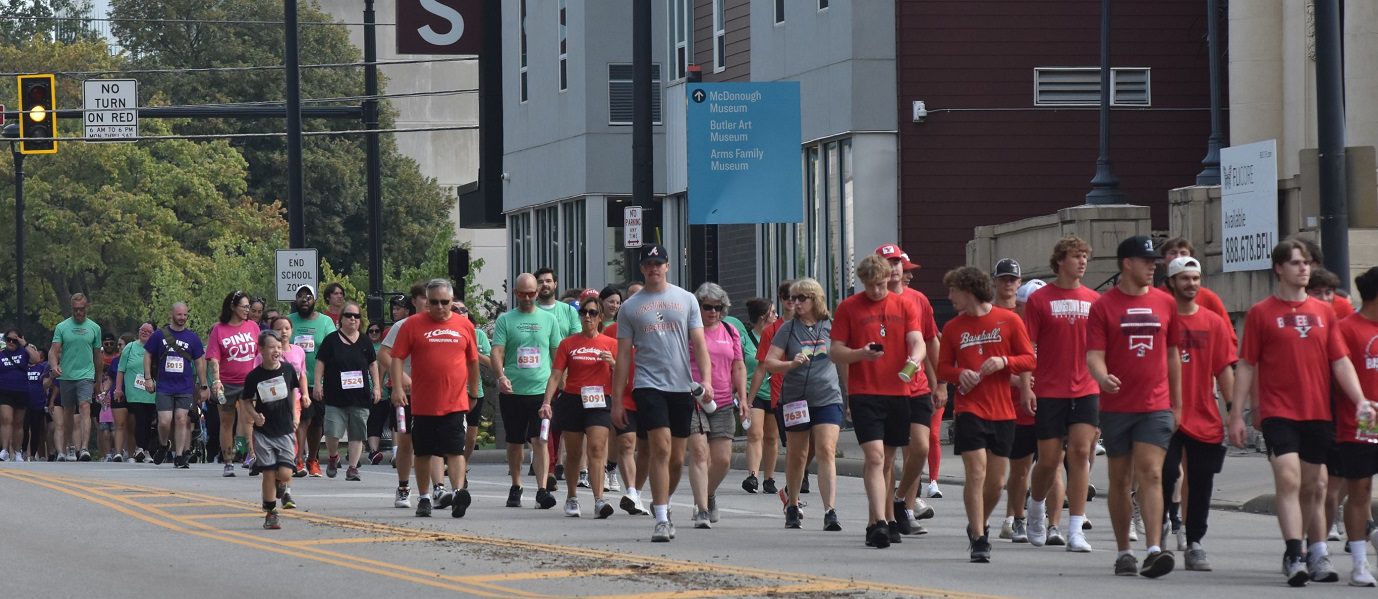 Marathon participants walk the 2 mile walk portion of Panerathon 2024 in Youngstown, OH.