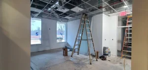 The inside of a medical facility that is under construction.