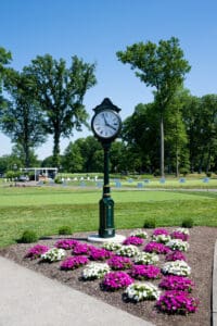 Clock tower on the country club grounds