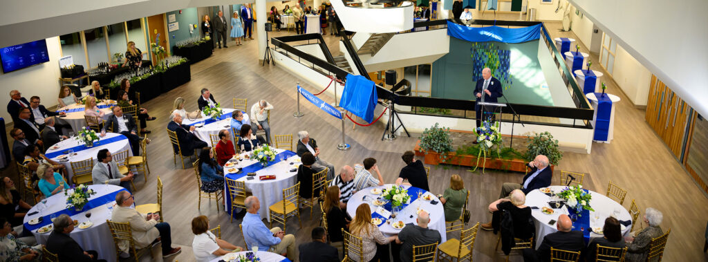 Aerial view of the anthony center ribbon cutting ceremony