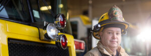 Steve Brown in firefighter uniform