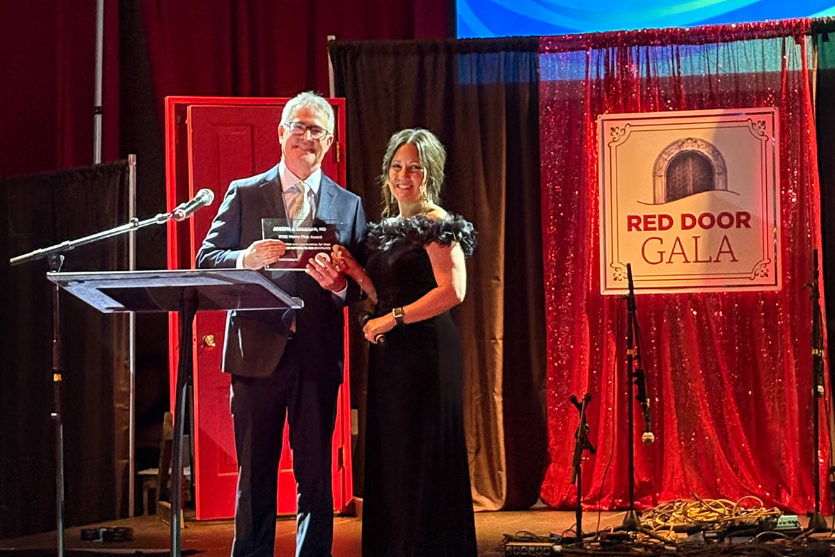 Presentation on stage at the Red Door Gala