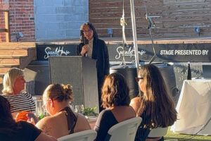 The evening&rsquo;s keynote speaker Sherlyn Figueroa Garcia giving her presentation.