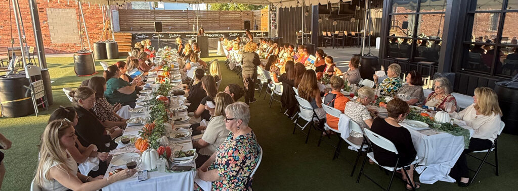 the women at the Women's health dinner sited for dinner.