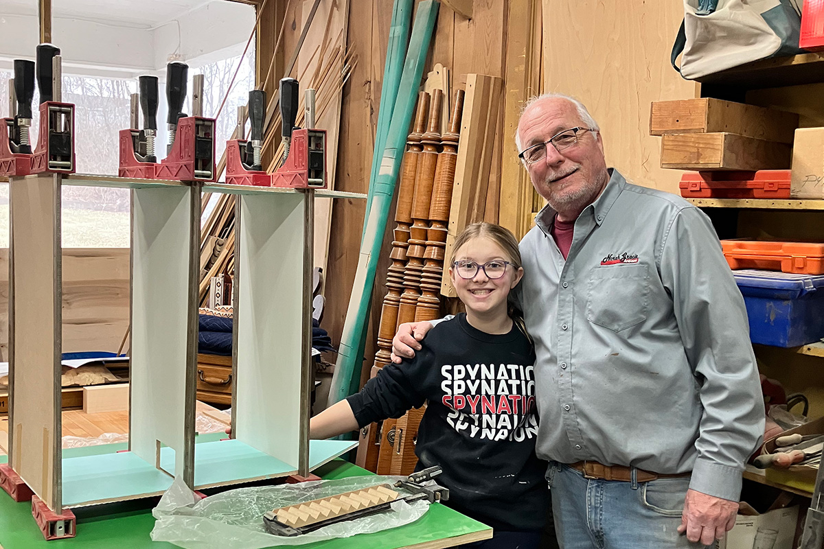 Scott Silver in his wood working shop